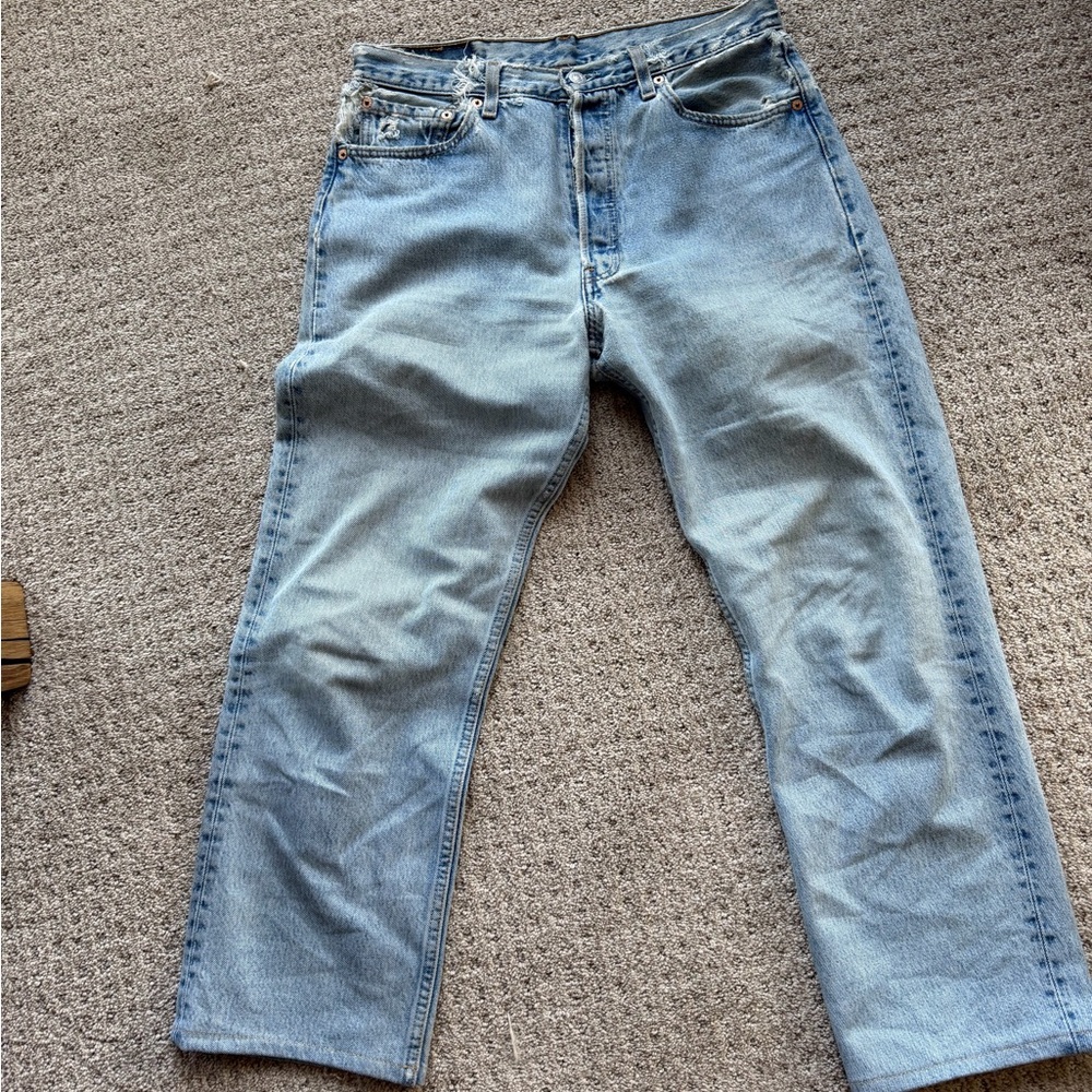Light Wash Straight Leg Jeans